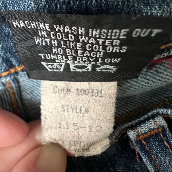 Red Engine Denim Blue Jeans Wide Leg Cropped Frayed Hem. Size 29 - Picture 4 of 9